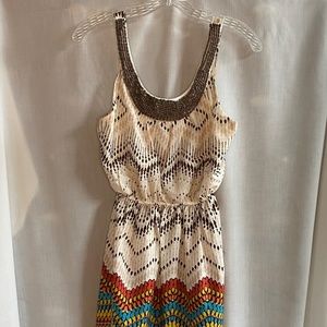 Three Pink Hearts Multicolor Tank Dress